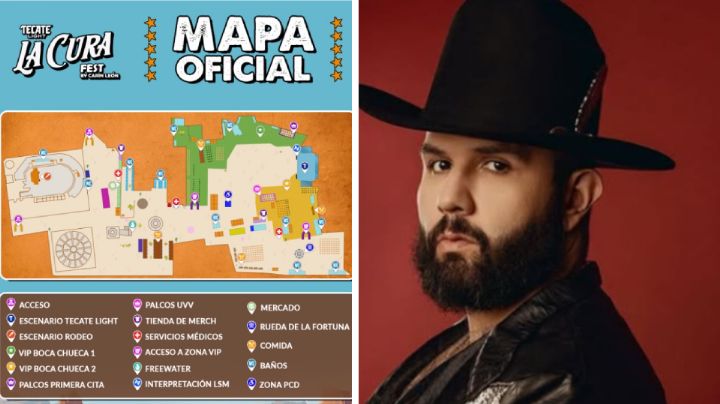 Este es el mapa oficial de La Cura Fest 2026 con las zonas del festival en la ExpoGan Sonora