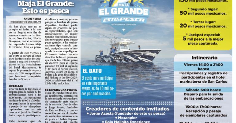 Preparan cañas y anzuelos para el torneo Maja El Grande: Esto es pesca en San Carlos
