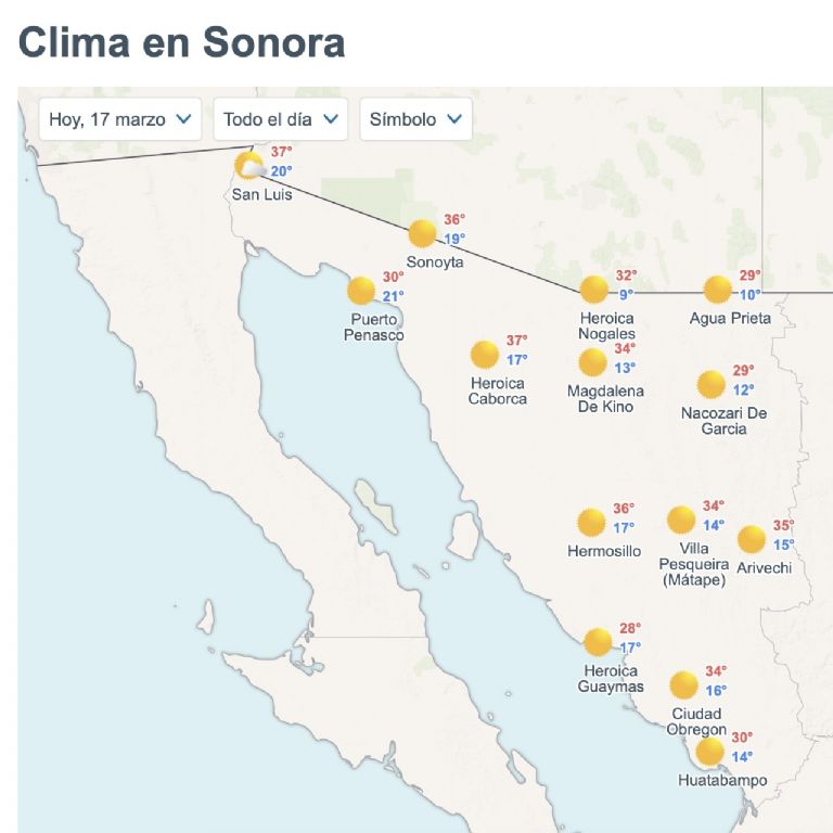 Sonora tendrá calor intenso este martes