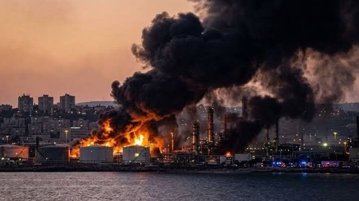 Misil iraní impacta importante refinería al norte de Israel; provocó incendio y corte eléctrico