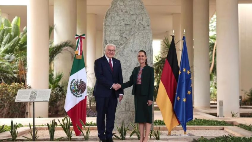 Sheinbaum se reúne con presidente de Alemania en Cancún; hablan de cultura, comercio e inversión