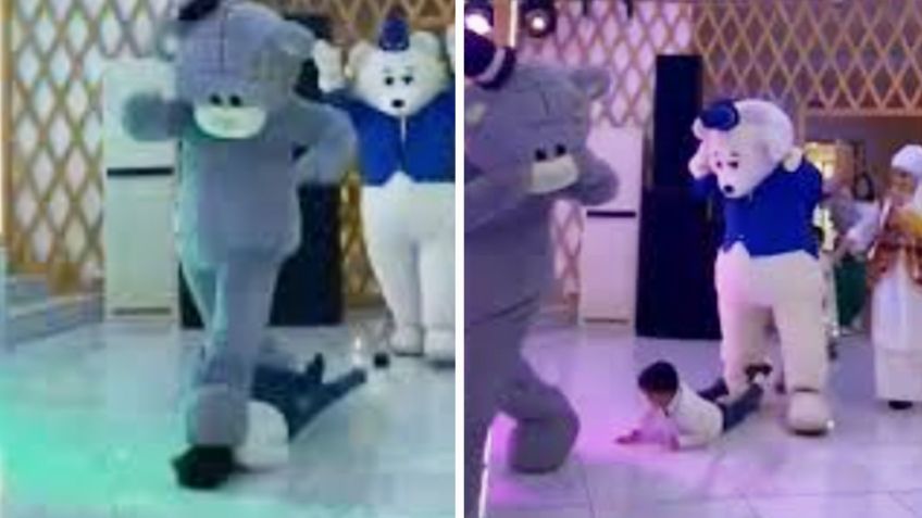 VIDEO: Botarga se viraliza tras protagonizar accidente en el que pisa a niño en plena fiesta