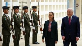 Foto que representa a Sheinbaum se reúne con presidente Frank-Walter Steinmeier y adelanta posible viaje a Alemania