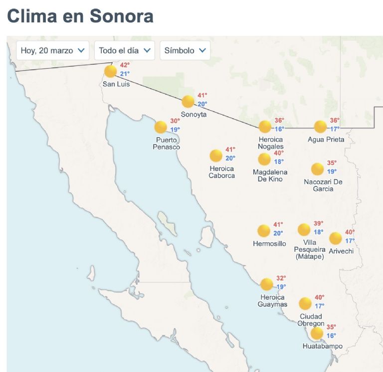 Así será el clima en Sonora este viernes. Foto: Conagua