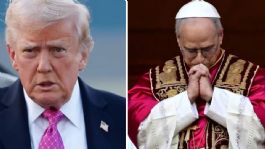 Foto que representa a Donald Trump responde con firmeza al Papa León XIV y asegura que no frenará la guerra en Irán