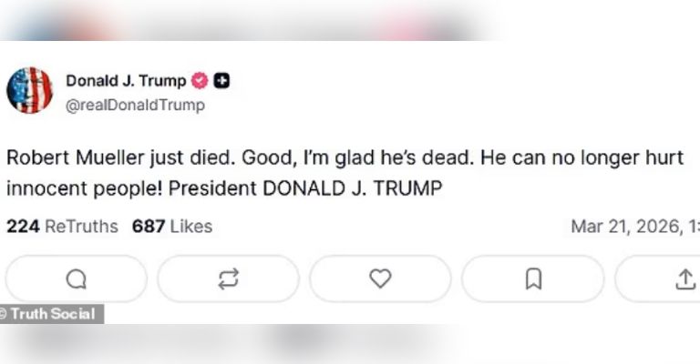 Donald Trump dice alegrarse de la muerte del exdirector del FBI