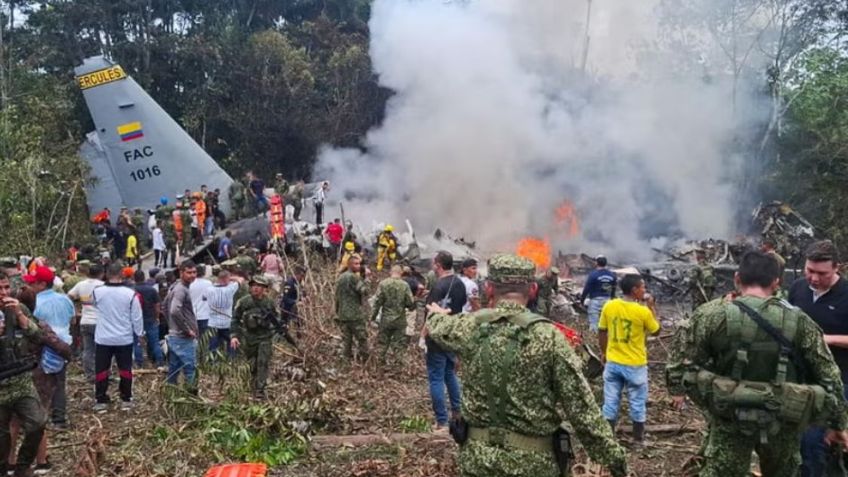 Suman ocho muertos por accidente de avión militar Hércules C-130 en Colombia