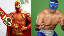 Foto que representa a El Solar y Blue Panther, dos de las leyendas más importantes de la lucha libre se presentarán en Sonora