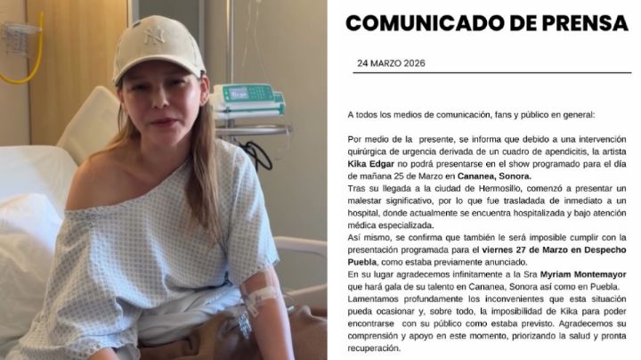 Hospitalizada por apendicitis en Hermosillo, Kika Edgar cancela shows y rompe el silencio (VIDEO)