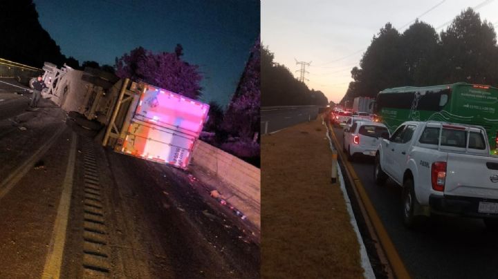 ¿Qué pasa en la México-Cuernavaca HOY? Volcadura de tráiler causa TRÁFICO y moviliza a las autoridades