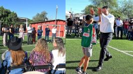 Foto que representa a 'Toño' Astiazarán y comunidad construyen cancha de futbol en primaria de Hermosillo
