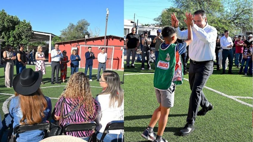 'Toño' Astiazarán y comunidad construyen cancha de futbol en primaria de Hermosillo