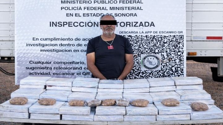 Viajaba con 100 kilos de droga: Detienen a conductor de tráiler en carretera de Caborca