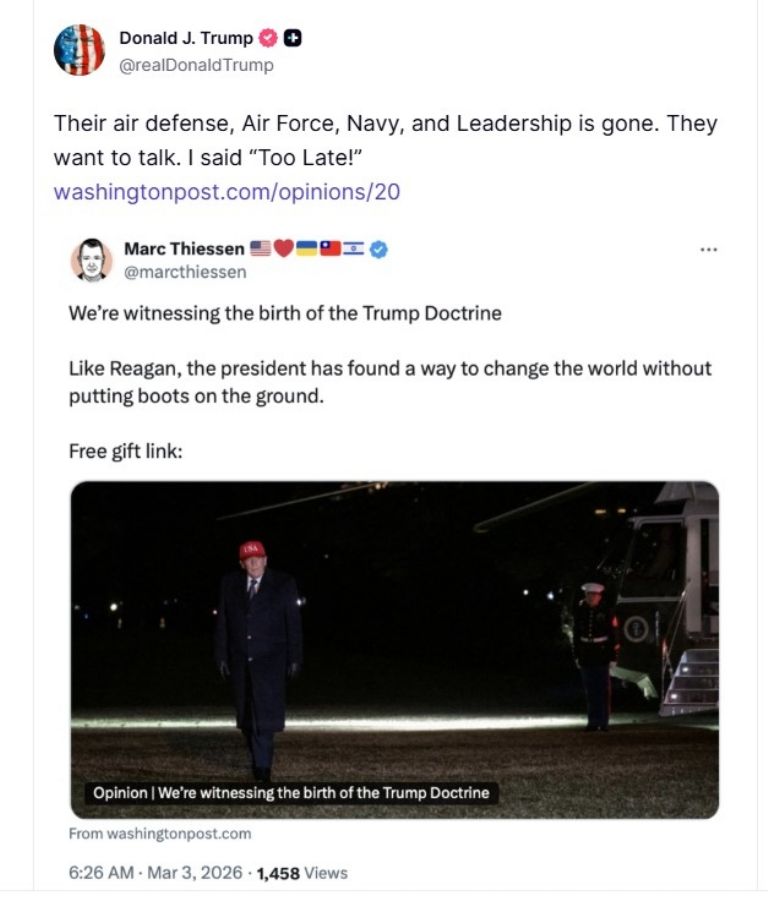 Publicación de Donald Trump 