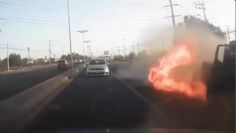 VIDEO: Captan explosión de auto en autopista México - Pachuca; muere supuesto líder criminal