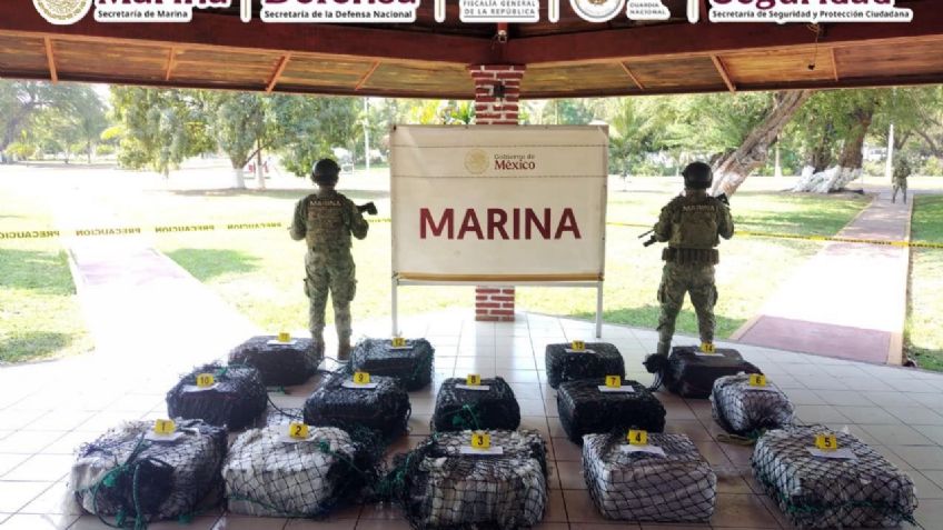 Marina asegura 650 kilos de cocaína en Michoacán; confirma 6 detenidos tras operativo