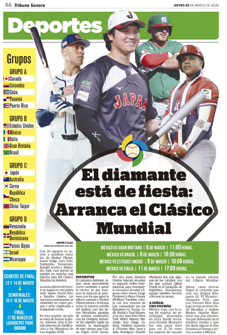 El diamante está de fiesta: Todo está listo para el arranque del Clásico Mundial de Beisbol