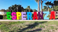 Continúan trabajos del letrero emblemático de Esperanza en Cajeme; pintura y adoquinado avanzan rápidamente