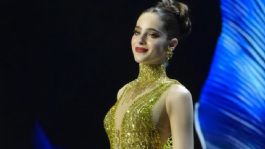 Foto que representa a Fátima Bosch da conferencia en Harvard y responde contundente a mujer que le pide renuncie a su corona