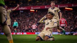 Foto que representa a Golazo de Lamine Yamal mantiene al Barcelona en la cima de LaLiga tras vencer al Athletic Club