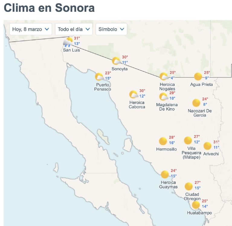 Así será el clima en Sonora HOY. Foto: Conagua
