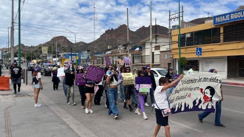 Mujeres de Guaymas toman las calles por el Día Internacional de la Mujer; exigen igualdad