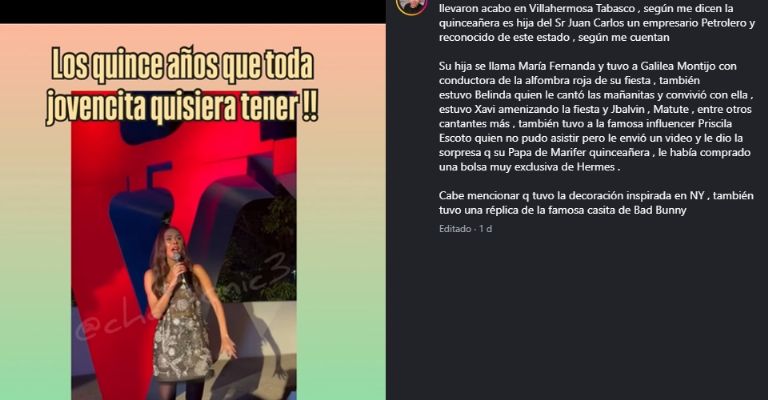 Galilea Montijo afirma ser invitada a quinceañera viral y niega recibir un pago